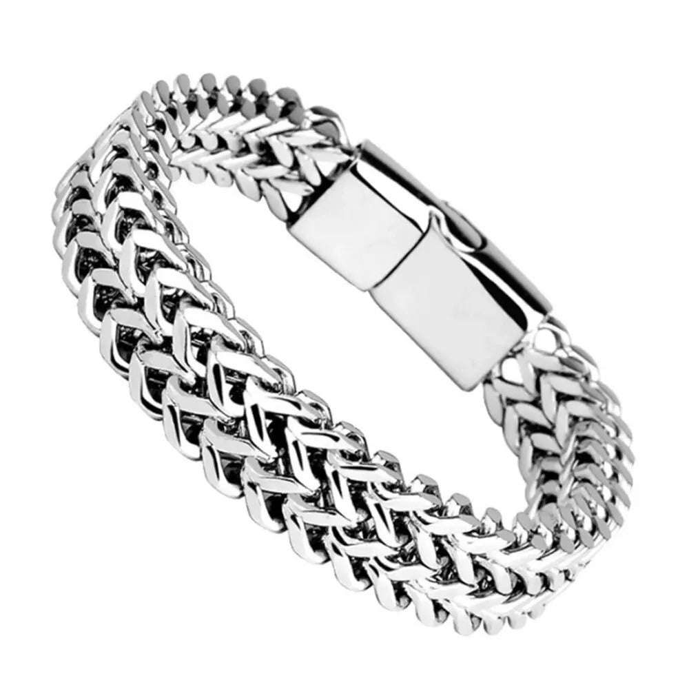 Stainless Steel Double Braided Bracelet