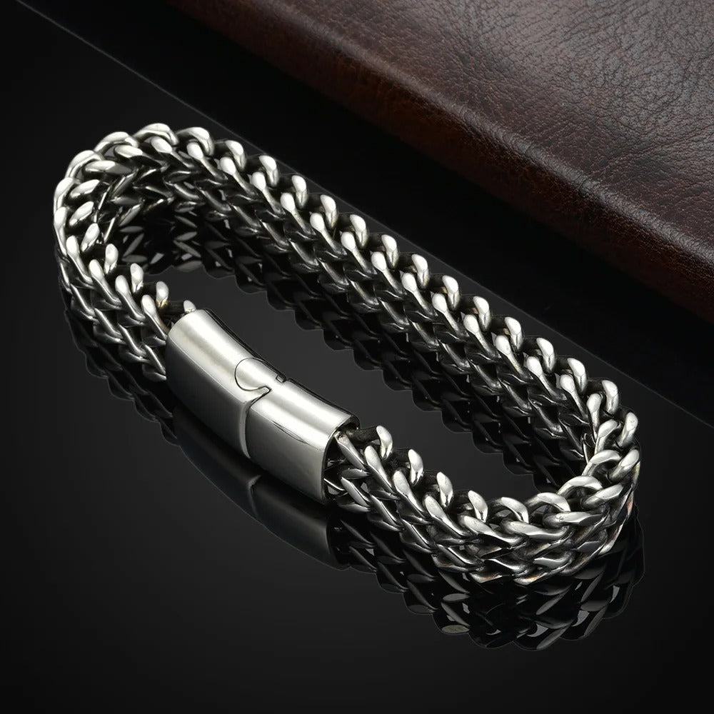 Stainless Steel Double Braided Bracelet