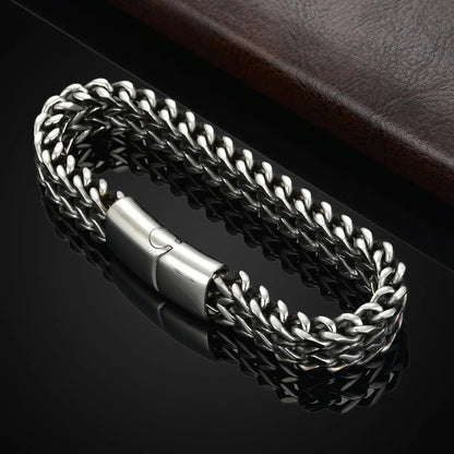 Stainless Steel Double Braided Bracelet